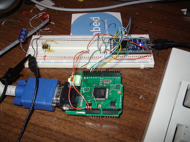 mbed hooked to Gameduino mbed hooked to Gameduino