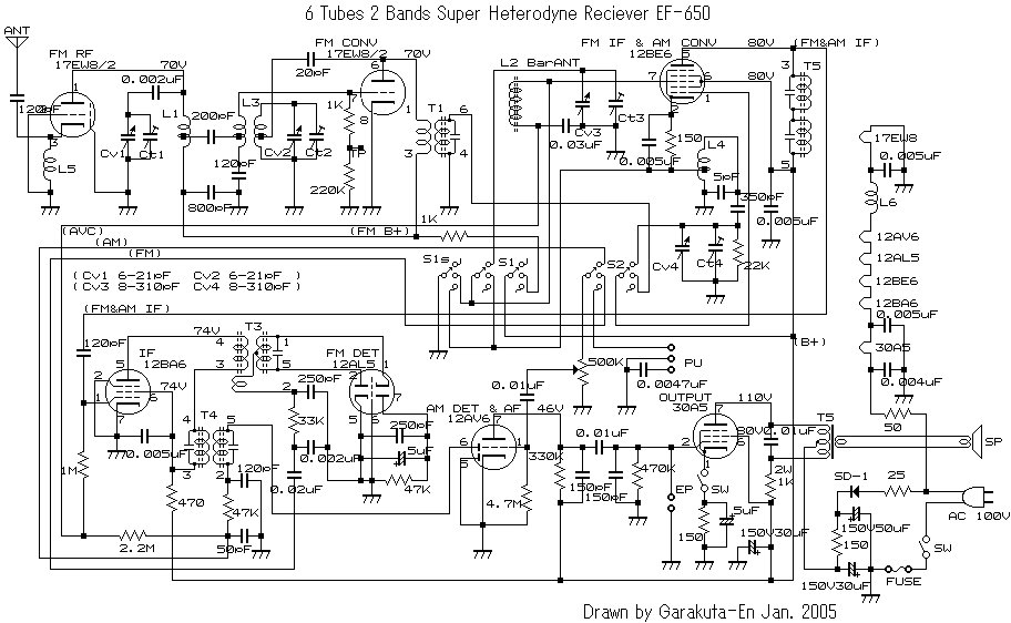 パナソニックEF-650 回路図(書き写し)