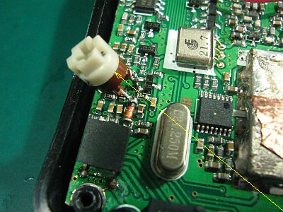 図7:半固定抵抗でノイズ停止レベルを調べた <click>→図8:間に合わせ品=47KΩ