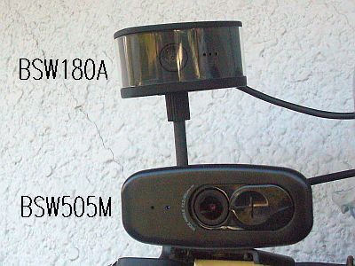 図1:「BSW180A」と「BSW505M」を並置 <click>→図2:自作プログラム「UCam12.exe」で見た映像
