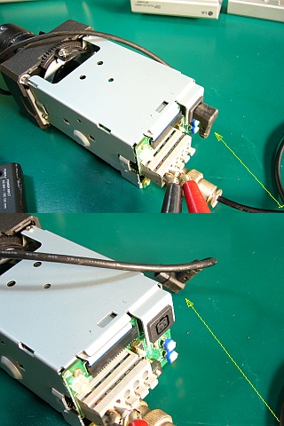 図7:上:接続(=IRIS制御あり),下:無接続(=制御ナシ) <click>→図8:上:制御あり時の映像,下:制御ナシ時の映像