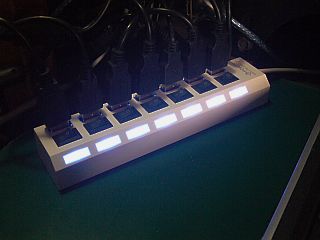 図1:7ポート全装着の状態 <click>→図2:動作は問題無し!?