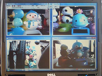 図1:自作(4画面切替表示)プログラムが無事動いた! <click>→図2:残念!棚に入らず...