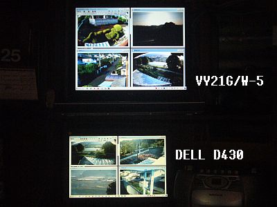 図1:2PC 8カメラ画像 <click>→図2:機器の棚移動