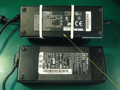 図1:入れ替えた適合ACアダプタ <click>→図2:安定になったEQUIUMの動作