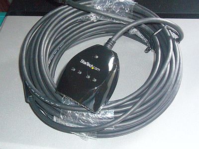 図1:15mアクティブ延長ケーブル&HUB <push>→図2:延長の試験中 <click>→図3:カメラ7台は可能だった