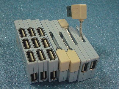 図1:HUB群7個纏め買い <click>→図2:室内で試験中