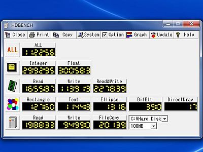 図3:「HDBENCH」の結果 <click>→図4:装着は出来た(VY21A/W-5)