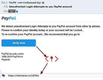 図1:返信先がヘン!(悪?) <click>→図2:shortenerの機能