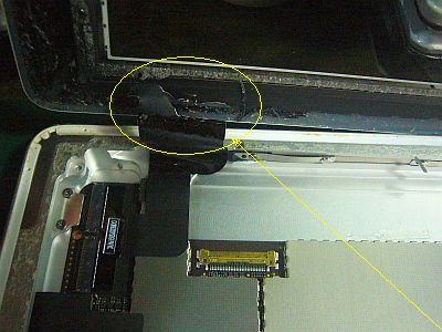 図3:開腹の失敗! <click>→図4:先回の「タッチ・パネル」異常はフレキ断線の所為だったか?!