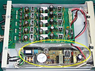 図5:手持ちの正常な電源基板に入替えた <click>→図6:出力が出なかった電源基板