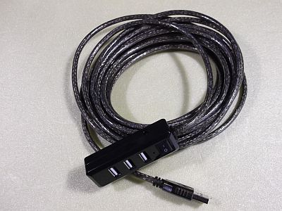 図75:今回購入したHUB付き延長ケーブル <click>→図76:端子部をポリ袋でカバーして、引き込み準備