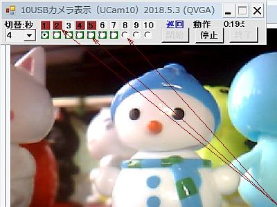 図5:主メニュー <click>→図6:4画面モードでの表示例