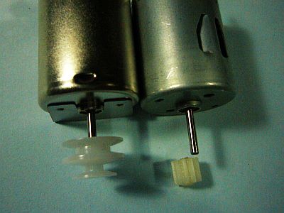 図7:ポリエチレン製(?)プーリーやギヤ